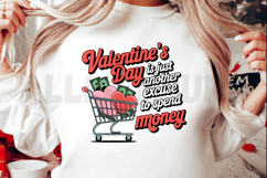 Valentines Day Shopping Cart With Hearts And Money Funny Product Image 2
