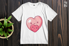 Cute Pink Heart Cartoon Clipart Sublimation PNG Product Image 2