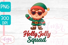 Holly Jolly PNG design, Cute Christmas elf sublimation Product Image 3