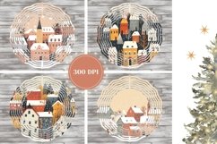 Christmas Village Wind Spinners, Winter Sublimation Designs Product Image 2