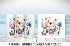 Summer cartoon Tumbler Wrap|PNG, 20 oz. Product Image 2