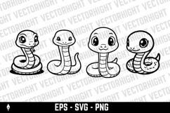 Vector drawing of a cute happy friendly coiled cartoon snake Product Image 2