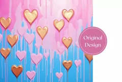Love Hearts Tumbler Design, Valentine's Day Sublimation PNG Product Image 2