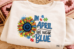 Autism Awareness Sunflower PNG, Autism Awareness Sunflower Product Image 2