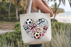 Soccer Heart With Ball PNG Sublimation | Soccer PNG Design Product Image 2