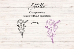 January Birth Flower Bouquet SVG - Carnations Product Image 2