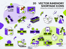 RAM Memory Issues Upgrade Vector Icon Bundle EPS set Product Image 2