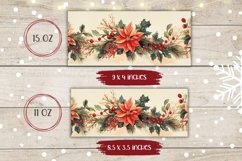 Floral Christmas Mug Wrap Design, Christmas Poinsettia Mug Product Image 2