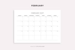 2027 Monthly Calendar Landscape, Printable, A4/Letter Size Product Image 2