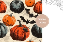 Cartoon Halloween Bats Backgrounds, Halloween Pumpkins PNG Product Image 2
