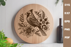 Cardinal Bird laser SVG PNG| Christmas Design Product Image 2