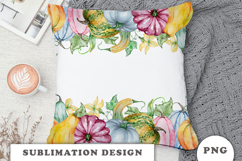 Watercolor Pumpkins seamless border png Product Image 2