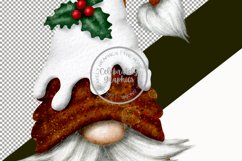 Christmas Pudding Gnome | Watercolor Clipart Png Product Image 2