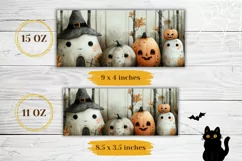 Cute Halloween Mug Wrap PNG, Cartoon Pumpkins Mug Print Product Image 2