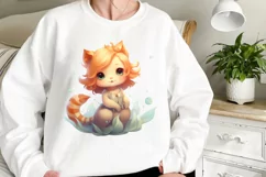 Adorable Cat Mermaid Clipart, Watercolor Clipart Product Image 2