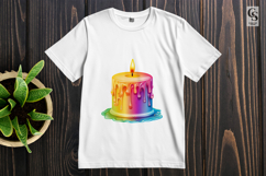 Rainbow Drip Candle Clipart Sublimation PNG Product Image 2