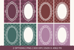9 Vintage Coquette Lace Frames PNG Product Image 2