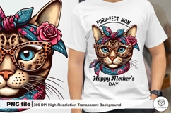 Stylish Cat Mom Illustration Bundle Mother&#039;s Day Sublimation Product Image 7