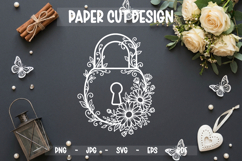 Floral Paper Cut SVG, Decorative Botanical Product Image 1