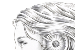 Robot Girl coloring page for adults. Adult coloring page Product Image 2