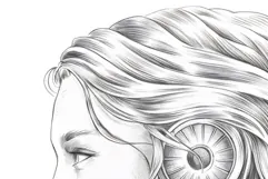 Robot Girl coloring page for adults. Adult coloring page Product Image 2