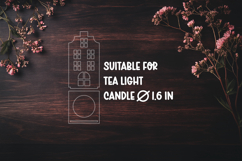 3D House Christmas Candle Holder Laser Cut Design Product Image 2