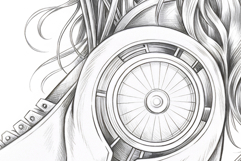 Robot Girl coloring page for adults. Adult coloring page Product Image 3