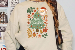 Vintage Merry Christmas Tree Sublimation, Christmas Png Product Image 2