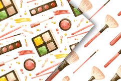 Makeup - watercolor seamless patterns, glam clipart Product Image 6