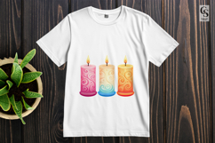 Colorful Candle Clipart Sublimation PNG Product Image 2