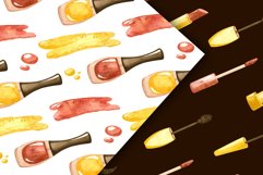 Makeup - watercolor seamless patterns, glam clipart Product Image 3