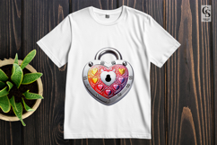 Heart Lock Clipart Sublimation PNG Product Image 2