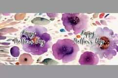 Mother's Day Purple Watercolor Flowers Mug Wrap Sublimation Product Image 2
