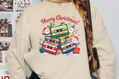 Retro Christmas Cassette Sublimation, Christmas Png Product Image 2