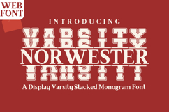 Norwester Varsity Stacked Monogram - Bold Athletic Font Product Image 1
