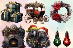 Black Red Christmas Clipart Bundle, Christmas PNG Product Image 3