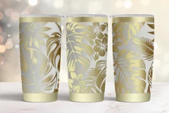 20oz Tumbler laser svg Hibiscus wrap|Tropic Flowers pattern Product Image 3