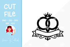 Wedding rings silhouette, cut file, wedding SVG Product Image 1