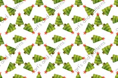 Watercolor Christmas trees pattern Product Image 2