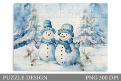 Snowman Puzzle Sublimation. Christmas Puzzle Design Product Image 1