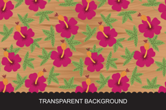Seamless Tropical Hibiscus Pattern on Transparent Background Product Image 2