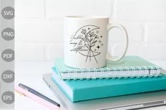 You Belong Among The Wildflowers - Moon and Flower SVG File Product Image 1