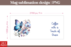 Orchid Blue Butterfly Mug sublimation Spring mug wrap Product Image 2