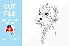 20 Women portraits with flowers,cut file, T-shirt SVG Product Image 2