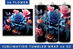 3d Flower Sublimation Tumbler | 3d Tumbler Wrap Product Image 1