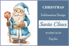 Christmas Sublimation Santa Claus Watercolor Vintage / Png Product Image 1