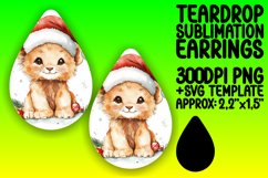 Elegant Teardrop Sublimation Design Art , Christmas Watercol Product Image 1