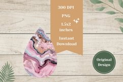 Pink Marble Teardrop Earrings, Marble Earring Sublimation Product Image 2