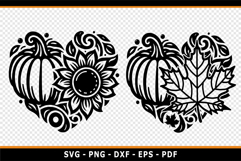Hearts Pumpkin SVG, Fall SVG, Thanksgiving SVG, Autumn SVG Product Image 2