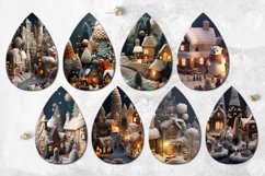 Knitted Christmas | Teardrop earring Sublimation designs Product Image 2